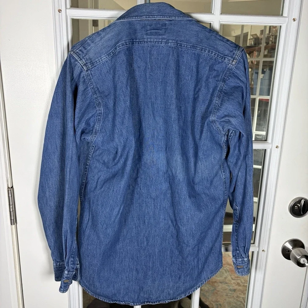 Vintage Banana Republic Denim Shirt Size Small USA 100% Cotton Workwear Button